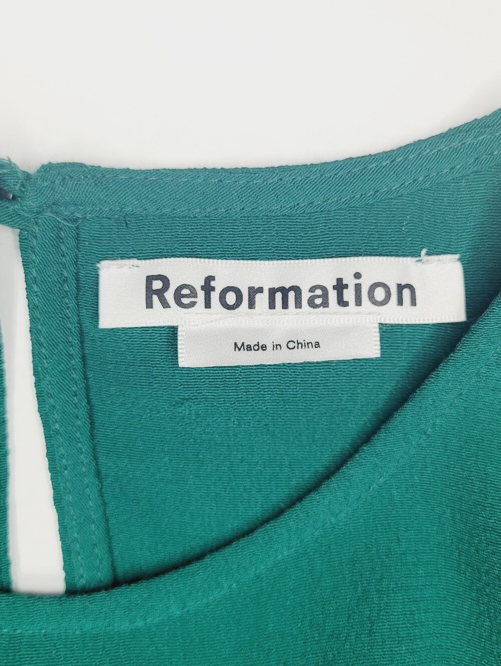 Reformation Maren Dress Emerald Green Midi Slim fit Cap Sleeves Back Cut-out - Picture 5 of 11